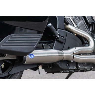 S&S Cycle #550-1083 - 2-into-1 Qualifier Exhaust System - 50-State - Brushed - Stainless Steel