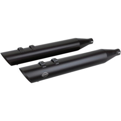 S&S Cycle #550-0692 - Slash Cut Slip-On Mufflers - Black