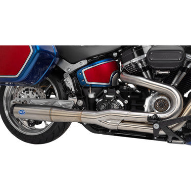 S&S Cycle #550-0996B - 2-into-1 Superstreet Exhaust System - 50 State - M8 Softail - Stainless Steel