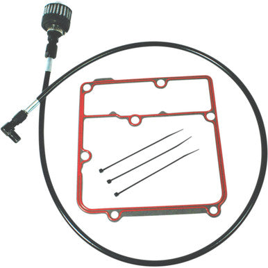Feuling Parts #3071 - Oil Tank Breather Kit - Black - 99'-05' Dyna