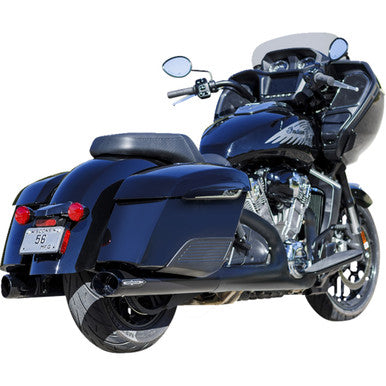 S&S Cycle #550-1075 - 4" Broadhead Slip-On Mufflers - Slash Cut - Black