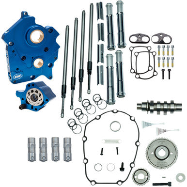 S&S Cycle #310-1001A - Cam Chest Kit with Plate - Gear Drive - Water Cooled - 465 Cam - Chrome Pushrods - M8