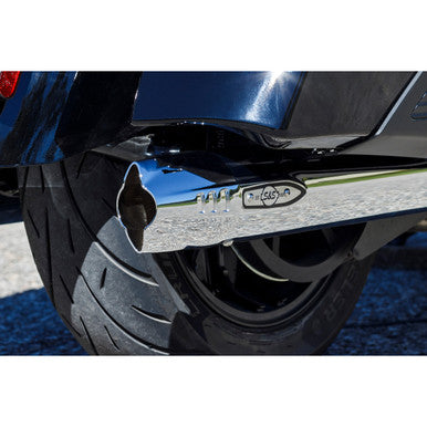 S&S Cycle #550-1077 - 4" Broadhead Slip-On Mufflers - Fishtail - Chrome