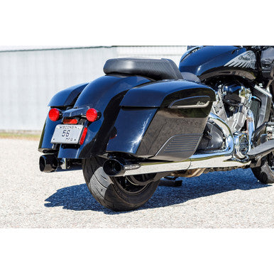 S&S Cycle #550-1076 - 4" Broadhead Slip-On Mufflers - Slash Cut - Chrome