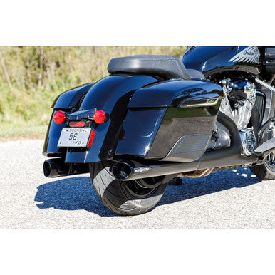 S&S Cycle #550-1075 - 4" Broadhead Slip-On Mufflers - Slash Cut - Black