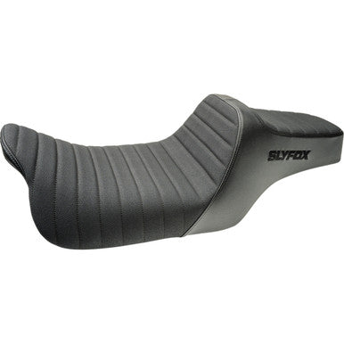 Slyfox #4710A-SlyFox - Highnoon Seat - Vinyl - Classic Stitch - Black Logo - FLH/FLT '08-'24