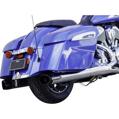 S&S Cycle #550-1076 - 4" Broadhead Slip-On Mufflers - Slash Cut - Chrome