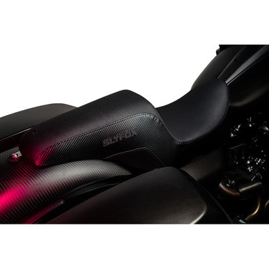 Slyfox #0801-1614 - Drifter Seat - Black Logo - Smooth Vinyl - Carbon Fiber - FL '08-'23