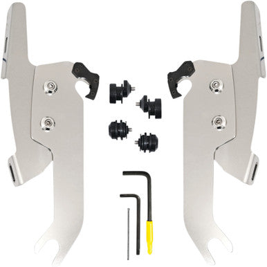 Memphis Shades #MEK2051 - Fats/Slim Windshield Trigger Lock Complete Mount Kit - Polished - FLSL