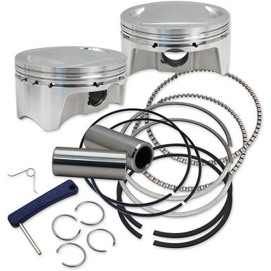 S&S Cycle #920-0100 - Big Bore Forged Piston Kit - 3.937" Bore - 107" Twin Cam - Standard
