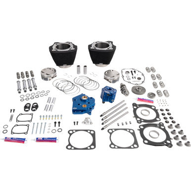 S&S Cycle #310-1392A - Power Package - Oil Cooled - 496 Gear Drive - Wrinkle Black w/o Highlight - M8