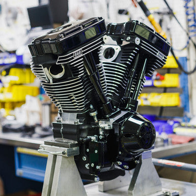 S&S Cycle #310-1158 - V124 Long Block Engine - Black Edition - Big Twin | Custom Chasis w/Alternator-Style Primary