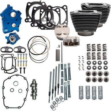 S&S Cycle #310-1107D - Power Pack - Water Cooled - 550C - Black Granite w/Highlight - Chrome Pushrod Tubes - M8