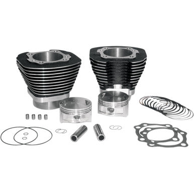 S&S Cycle #910-0205 - 97" Big Bore Cylinder Kit - Wrinkle Black - Twin Cam