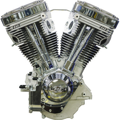 S&S Cycle #310-1160 - V124 Long Block Engine - Chrome/Natural - Big Twin | Custom Chasis w/Alternator-Style Primary