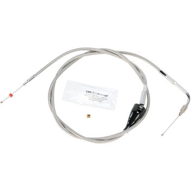Barnett #102304100412 - Stainless Steel Idle Cable - Cruise - +12" - '96-'01 Touring