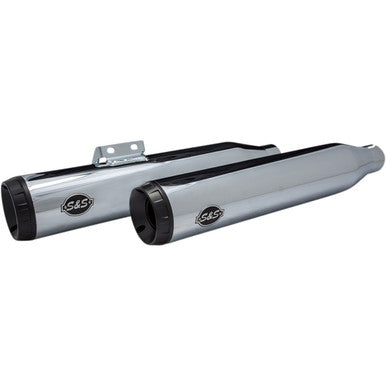 S&S Cycle #550-0740 - Grand National Slip-On Mufflers - Race - Chrome - FLHC/FLDE