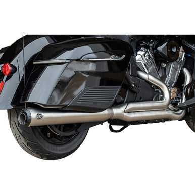 S&S Cycle #550-1132 - 2-into-1 Qualifier Exhaust System - Brushed Stainless Steel - 49 State - Indian with PowerPlus