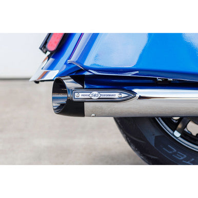 S&S Cycle #550-1076 - 4" Broadhead Slip-On Mufflers - Slash Cut - Chrome