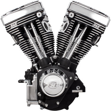 S&S Cycle #310-0766 - V111 Long-Block Engine - Wrinkle Black - '84-'99 Custom Chasis w/Alternator Style Primary