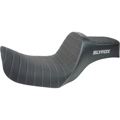 Slyfox #4694B-slyfox - High Noon Seat - Vinyl - Classic Stitch - Gray Logo - Dyna '12-'16