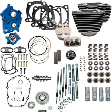 S&S Cycle #310-1230D - Power Pack - Water Cooled - 550G - Wrinkle Black w/Highlight - Chrome Pushrod Tubes - 114"/117" M8
