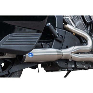 S&S Cycle #550-1083 - 2-into-1 Qualifier Exhaust System - 50-State - Brushed - Stainless Steel