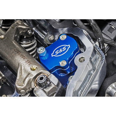 S&S Cycle #900-1186 - Billet Head Breather Kit - Anodized Blue - M8