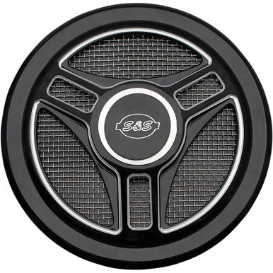 S&S Cycle #170-0210 - Air Cleaner Cover - Triple-Spoke - Black