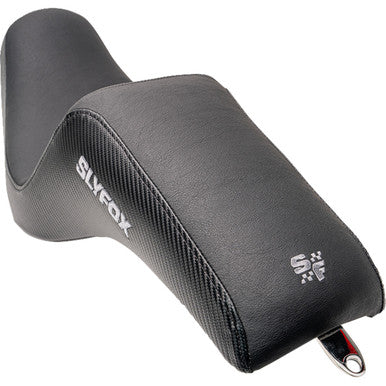 Slyfox #4883B-slyfox - Drifter Seat - Gray Logo - Black Vinyl w/ Slipstop - Carbon Fiber - Dyna '96-'03