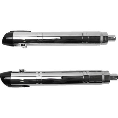 S&S Cycle #550-1076 - 4" Broadhead Slip-On Mufflers - Slash Cut - Chrome
