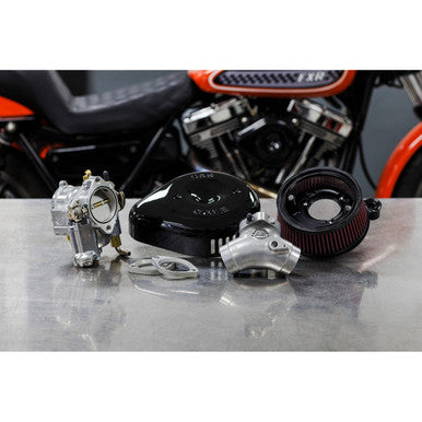 S&S Cycle #110-0148 - Super G Carburetor with Stealth Air Cleaner Kit - Gloss Black - Evolution Big Twin