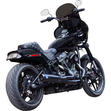 S&S Cycle #550-1104 - 2-into-1 Qualifier Exhaust System - 50-State - Black - Softail