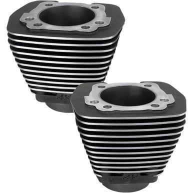 S&S Cycle #91-7710 - Cylinder - 3.500" - Wrinkle Black with Highlighted Fins - Evolution Big Twin