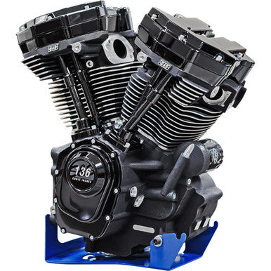 S&S Cycle #310-1289 - MK136 Black Edition Engine - 550G Gear Drive - Oil Cooled - Race Only - M8 Touring