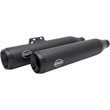 S&S Cycle #550-0737 - Grand National Slip-On Mufflers - Race - Black Ceramic - M8 Softail