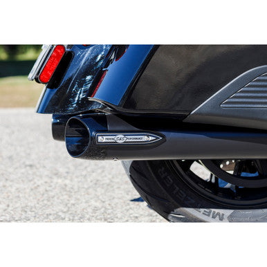 S&S Cycle #550-1075 - 4" Broadhead Slip-On Mufflers - Slash Cut - Black