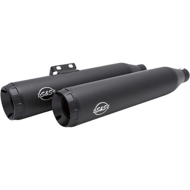 S&S Cycle #550-0754B - Grand National Slip-On Mufflers - 50-State - Guardian Black - M8 Softail