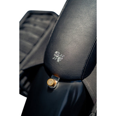 Slyfox #4684B-slyfox - Drifter Seat - Gray Logo - Black Vinyl w/ Slipstop - Carbon Fiber - XL '04-'22