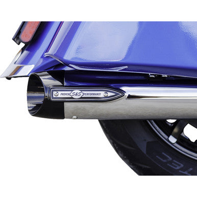 S&S Cycle #550-1076 - 4" Broadhead Slip-On Mufflers - Slash Cut - Chrome