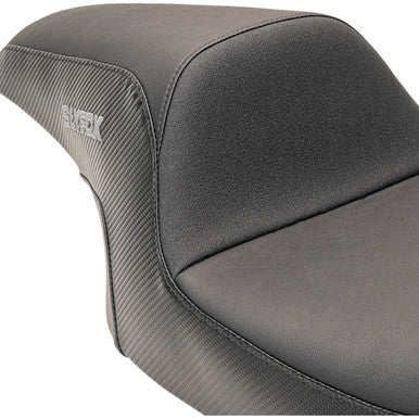 Slyfox #0801-1615 - Drifter Seat - Gray Logo - Smooth Vinyl - Carbon Fiber - FL '08-'23