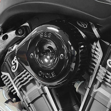 S&S Cycle #170-0777 - Stealth Air Cleaner Kit with Cover - Black - Indian