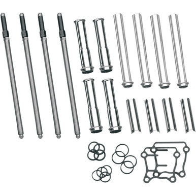 S&S Cycle #93-5095 - Adjustable Pushrod Kit - Chrome Covers - Twin Cam '99-'17