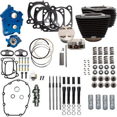 S&S Cycle #310-1057D - Power Pack - Oil Cooled - 550C - Wrinkle Black w/o Highlight - Black Pushrod Tubes - M8