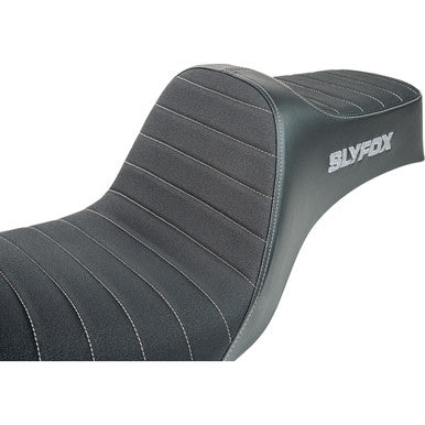 Slyfox #4694B-slyfox - High Noon Seat - Vinyl - Classic Stitch - Gray Logo - Dyna '12-'16