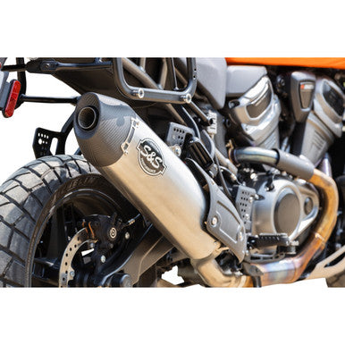S&S Cycle #550-1081 - Slip-On Muffler - Brushed Stainless Steel - 50-State - Pan American