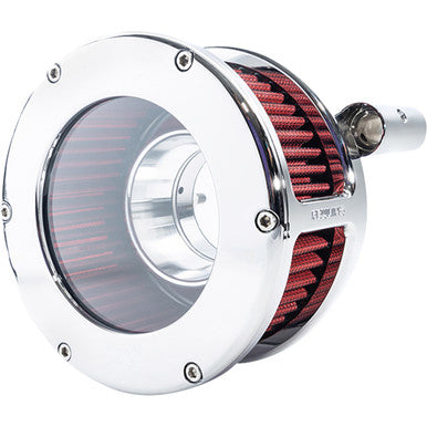 Feuling Parts #5448 - BA Air Cleaner Kit - Chrome/Clear with Red Filter - Twin Cam