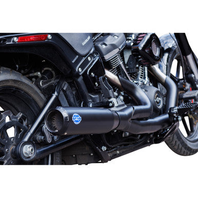 S&S Cycle #550-1104 - 2-into-1 Qualifier Exhaust System - 50-State - Black - Softail