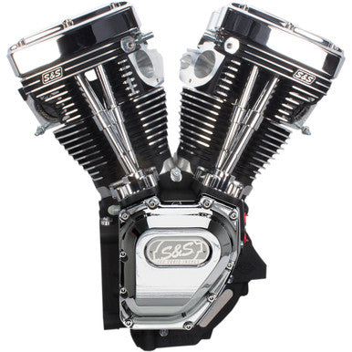 S&S Cycle #310-0737A - T143 Long Block Engine - Wrinkle Black and Chrome - Touring | Dyna