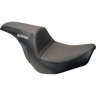 Slyfox #0802-1590 - Lowrider Drifter Seat - Gray Logo - Smooth Vinyl - Carbon Fiber - FXLR/FLSB '18-'24